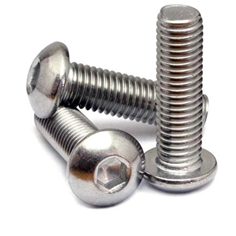 China DIN Stainless Steel Hex Socket Button Head Cap Screws Bolts Plain Finish