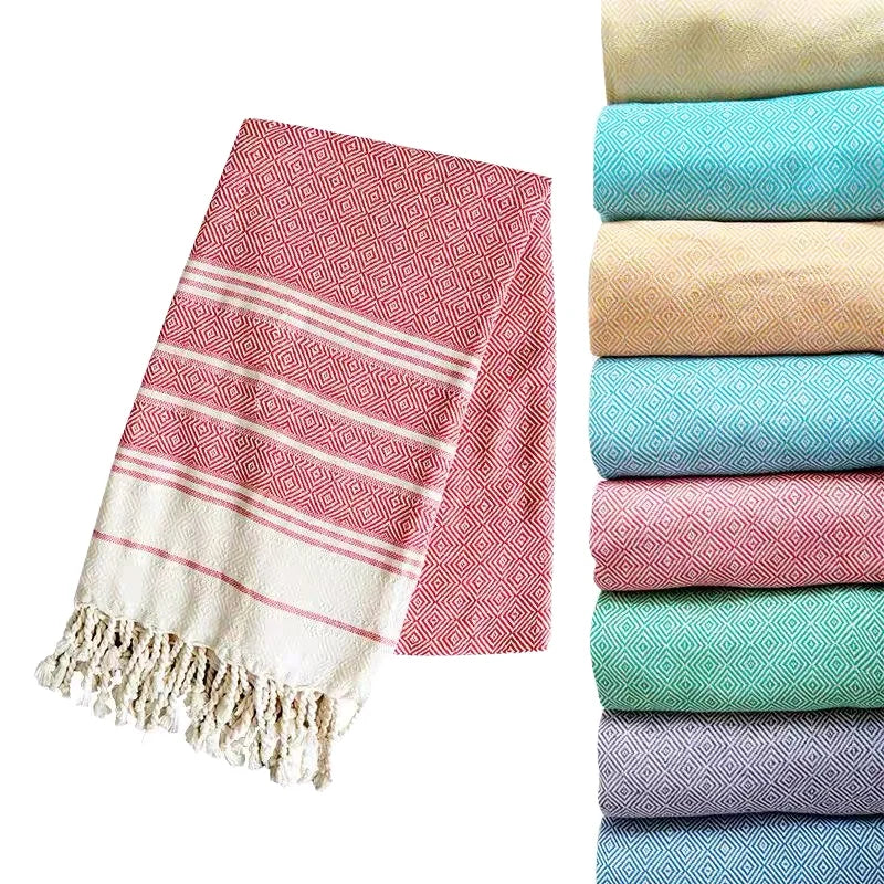Extra Large 100% Cotton Turkish Beach Towel Quick Drying Oversized for Adults Striped Modern Tropical Style Beach Gift