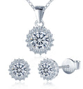 Classic Moissanite Wedding Fine Jewelry Sets for Women 925 Sterling Silver with Gold Plating