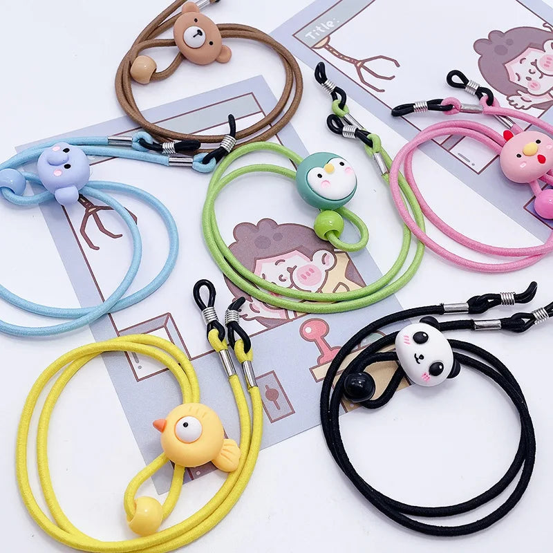 1PCS Cute Colorful Glasses Anti-lost Lanyard Strap Elastic Band Children's Pendant Kids Cartoon Glasses Chains Hanging Neck Rope