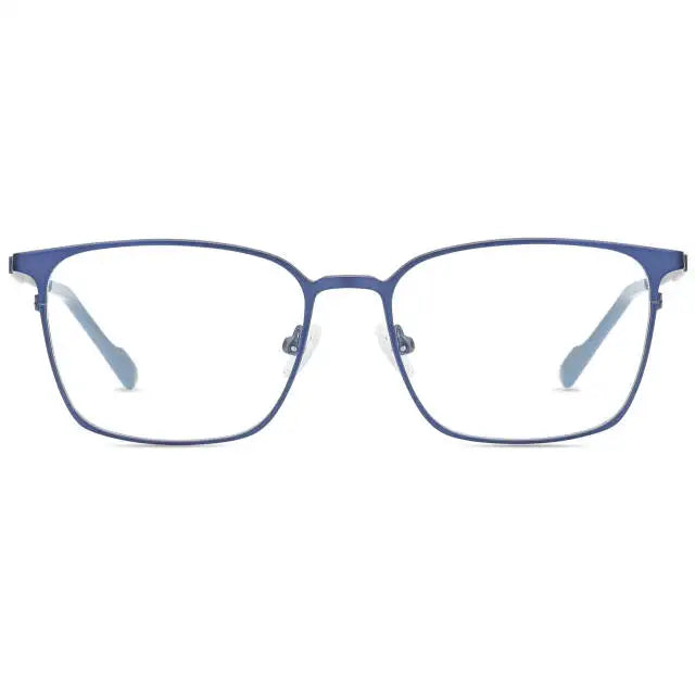 Luxury Men's Square Full-Rim Metal Glasses Frames with Replaceable Lenses OEM/ODM Brand Factory Wholesale for Adults