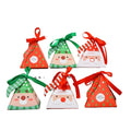 Triangle Christmas Candy Treat Boxes Christmas Nuts Dried Fruit Gift Box Packaging With Ribbon and Tags