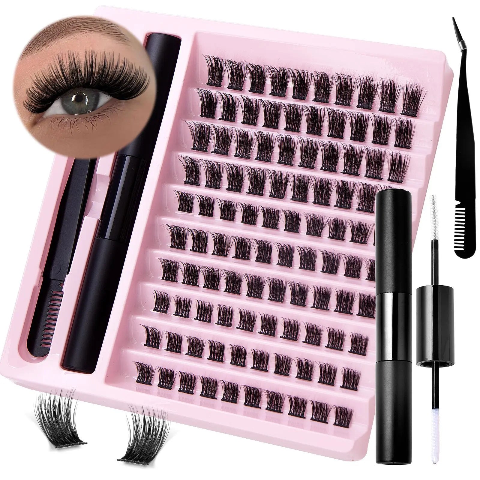 Best Quality Cluster Lashes Hot Sale Premium Cluster Lashes Kit Handmade Natural Wispy DIY Lashes