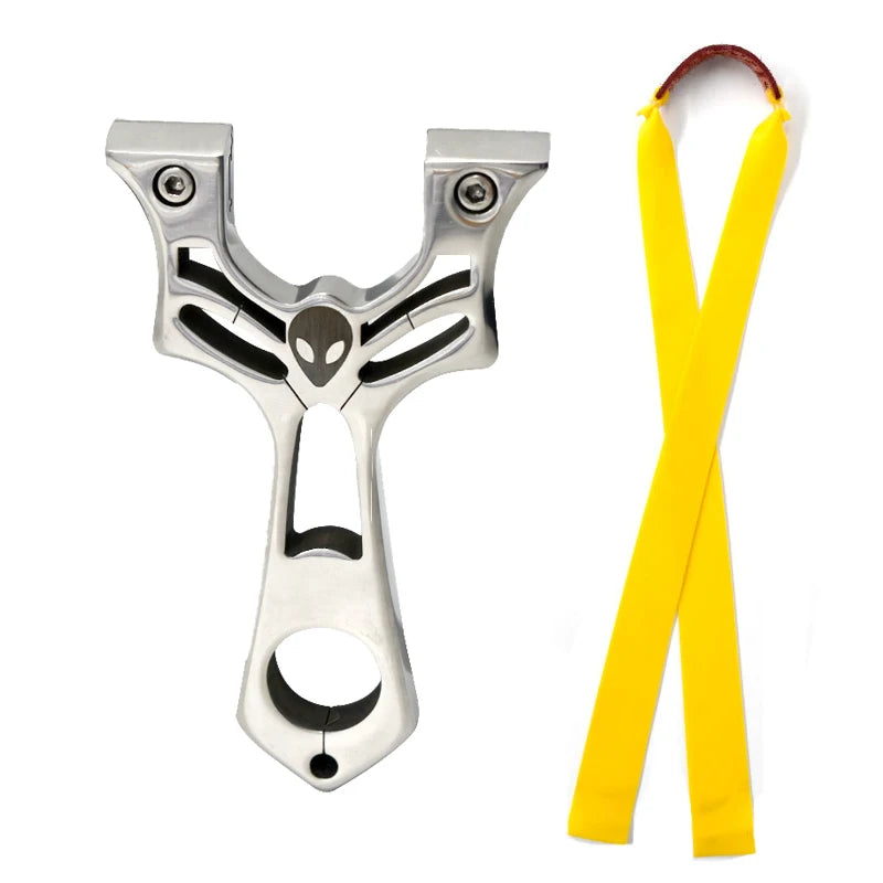 Stainless Steel Slingshot with Various Screws and Portable Slingshot Shooting Training Outdoor Hunting Slingshot MegaBDM