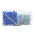 Elehk #10-12 X 1-1/4 in Blue Ribbed Plastic Anchor Kit with Screws Plastic Wall Plug Anchors