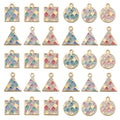 Square Frame Rhombus DIY Rectangular Multicolour Pendants for Earrings Bracelets Necklaces Supplies Mixed Enamel Beads