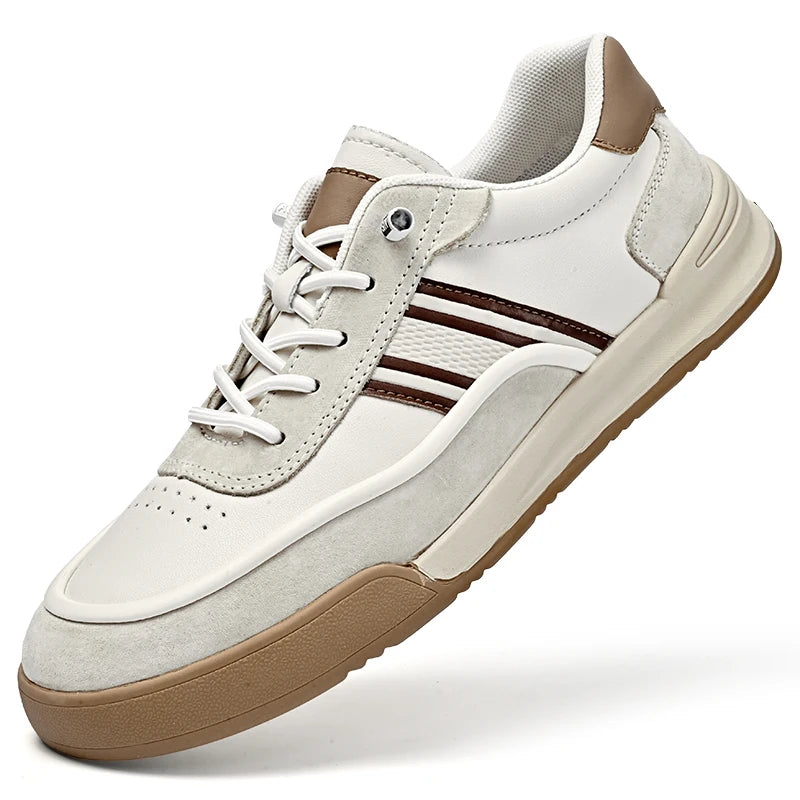 Factory Supply OEM Service Hand Made Genuine Leather Retro Men Leather Walking Shoes Sneakers