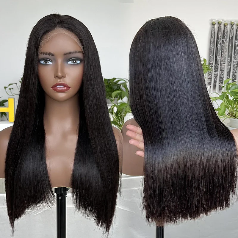 Wholesale Vendor Natural Virgin Raw Front 250 Density Vietnamese Super Double Drawn Bone Straight HD Lace Frontal Human Hair Wig