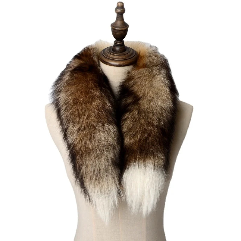Wholesale Winter Custom Thick Warm Real Fox Fur Big Long Real Fox Tail Scarf Whole Big Fox Fur Collar Women Real Fur Scarf