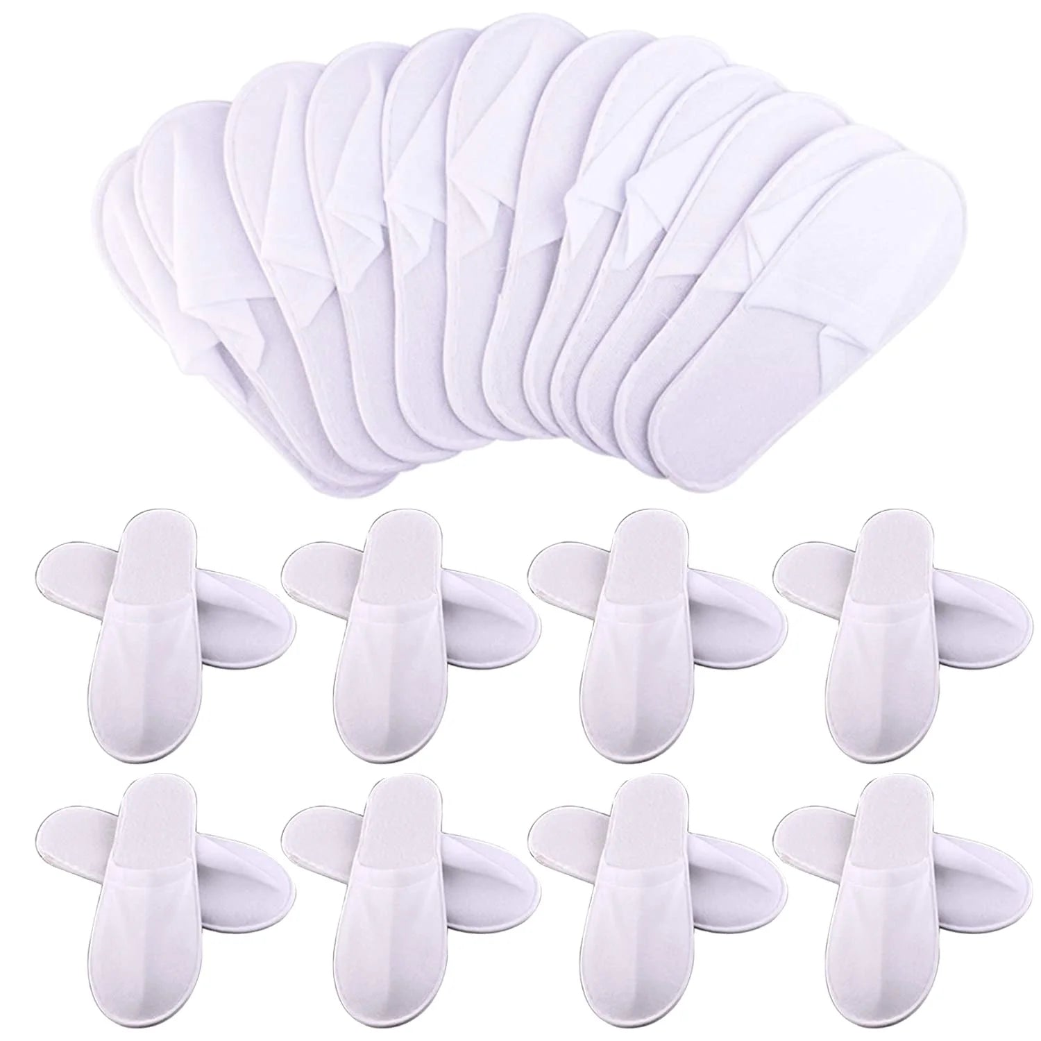 Spa Slippers Disposable Slippers for Women Men White Non-Slip Guests Slippers for Spa Hotel Travel Home Party Wedding Supplies