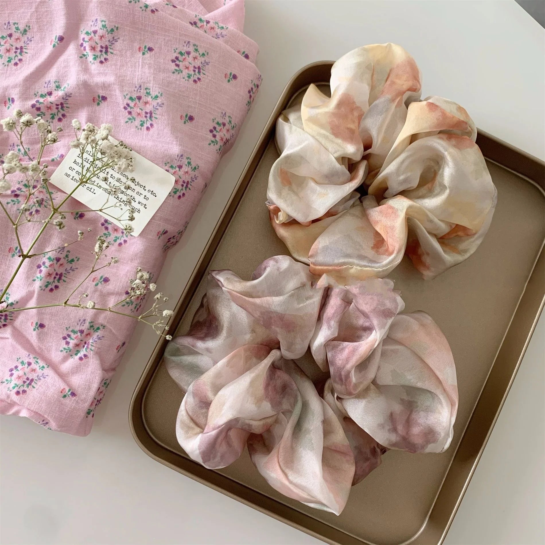 Sweet High-grade Female New Style Large Floral Hairband Elastic Rubber Band Hair Rope Scrunchies Wholesale