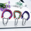 Multicolor Handmade Nylon Webbing Woven Braided Martingale Rope Paracord Dog Collar