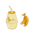Ins Cartoon Banana Milk Enamel Custom Earrings Set for Women
