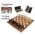 Factory Direct Sale Chess Folding Storage Wood Children Gifts Classic Portable Game Board Parent Interaction for Kid Boys Girls