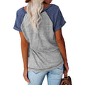 Calvera Women Stripe Plus Size Tshirt Plain Blank Tee Ladies Patchwork Top Casual Blouse Basic Women Top Short Sleeve