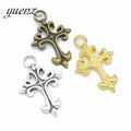 YuenZ Antique Silver Color Cross Charms Plated Pendants Jewelry Making DIY Handmade Craft 47*31mm T35