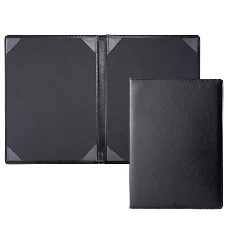 8.5*11 Restaurant Menu Covers Wholesale Leather A4 Folder Certificate Holder Double Sided Certificate Diploma Cover With Logo