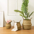 Woven Plant Pot Holder Handmade Seagrass Storage Baskets Panier a Plante TissÃ© for Storage Plants