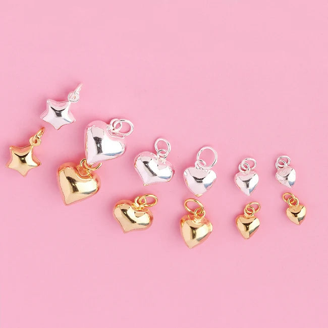 925 Sterling Silver Jewelry Pendant Heart Star Charms Bracelet Charms for Jewelry Making