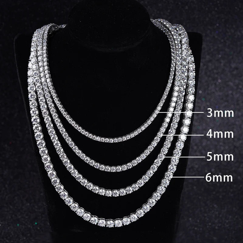Starsgem Moissanite Diamond Setting Very Shining 3mm 4mm 5mm 6mm Moissanite Tennis Necklace for Gift