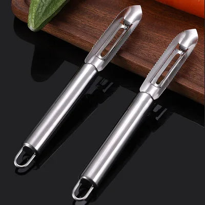 Quiki Stainless Steel Metal Eco-Friendly Multi-Function Fast Fish Cleaning Fruit Vegetable Peeler Skin Brush Scraping Tool