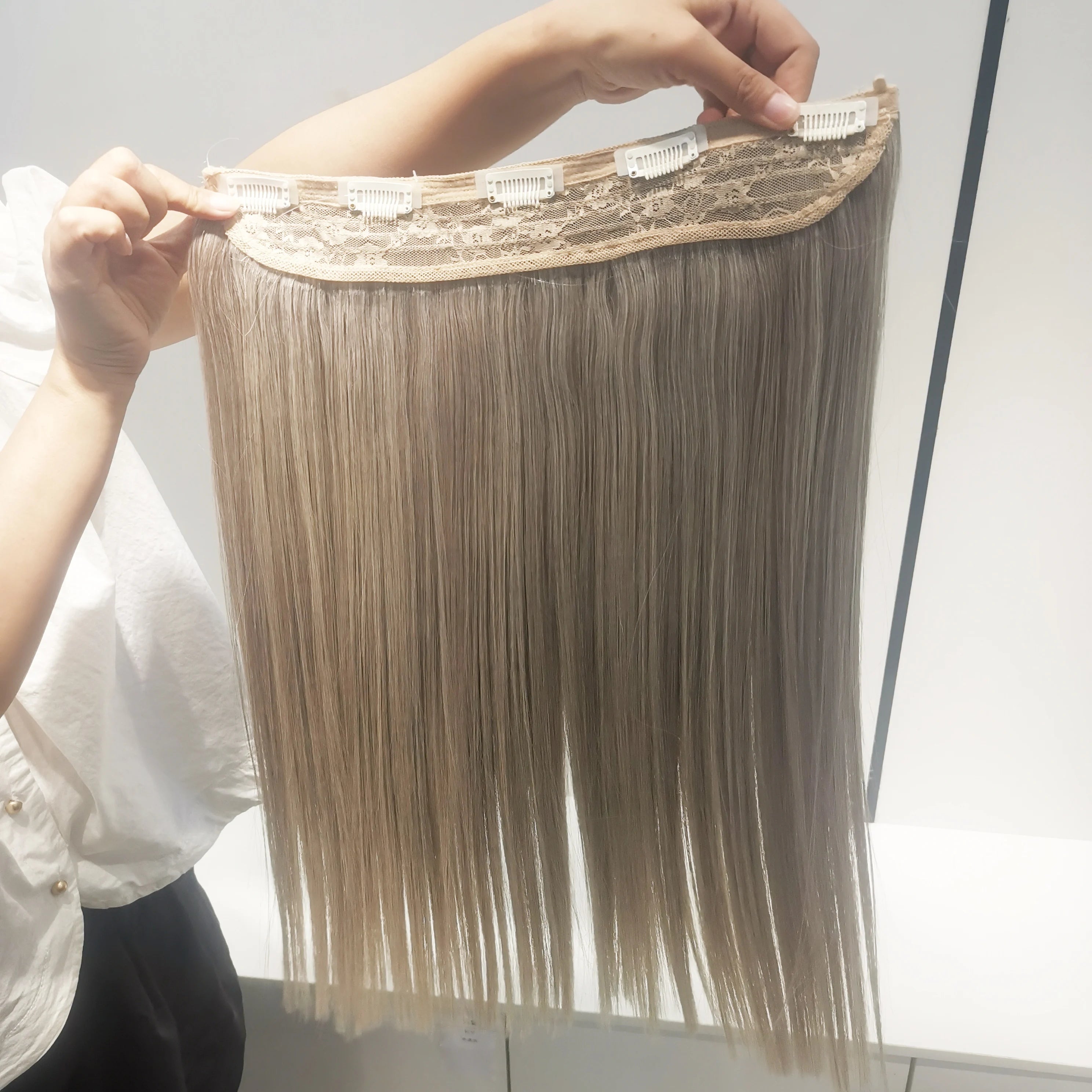 Wholesale Double Drawn Crystal Wire Link Hair Wefts European Luxury Cuticle Russian Weft Hair Extensions Human Hair with Clip