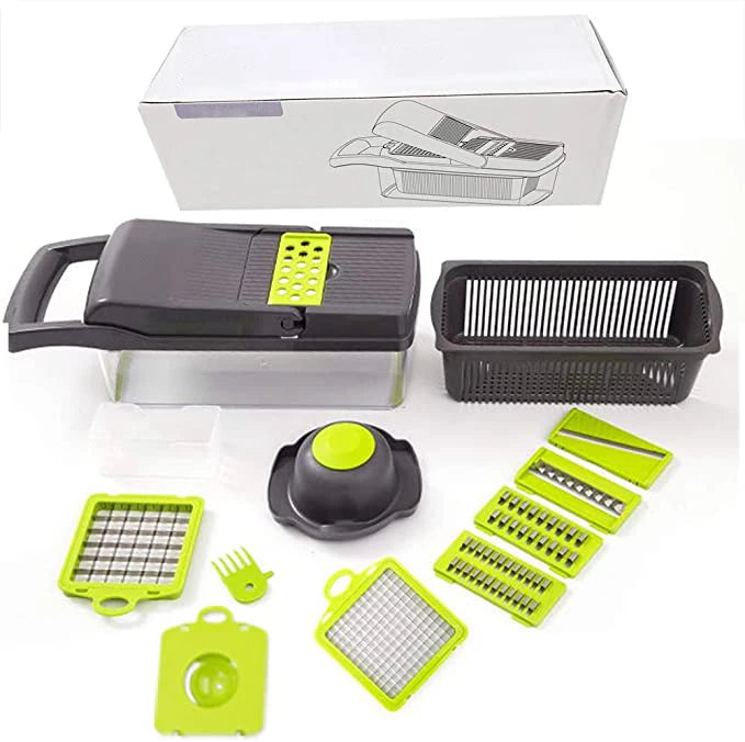 Factory Direct Sales One 9 in 1 Leafy Multi-function Nicer in Chopper Basket Wash Garlic Coriander Vegetable Cutter