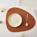 Tabletex Factory Hot Selling Irregular Shape Dining Table Mat Pu Leather Placemats for Dining Table Kitchen