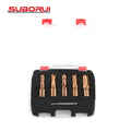 SUBORUI 3/4 Weldon Shank Two Flat 5pcs HSS M35 Cobalt Mag Slugger Drill Bits Annular Cutter for Mag Drill Press