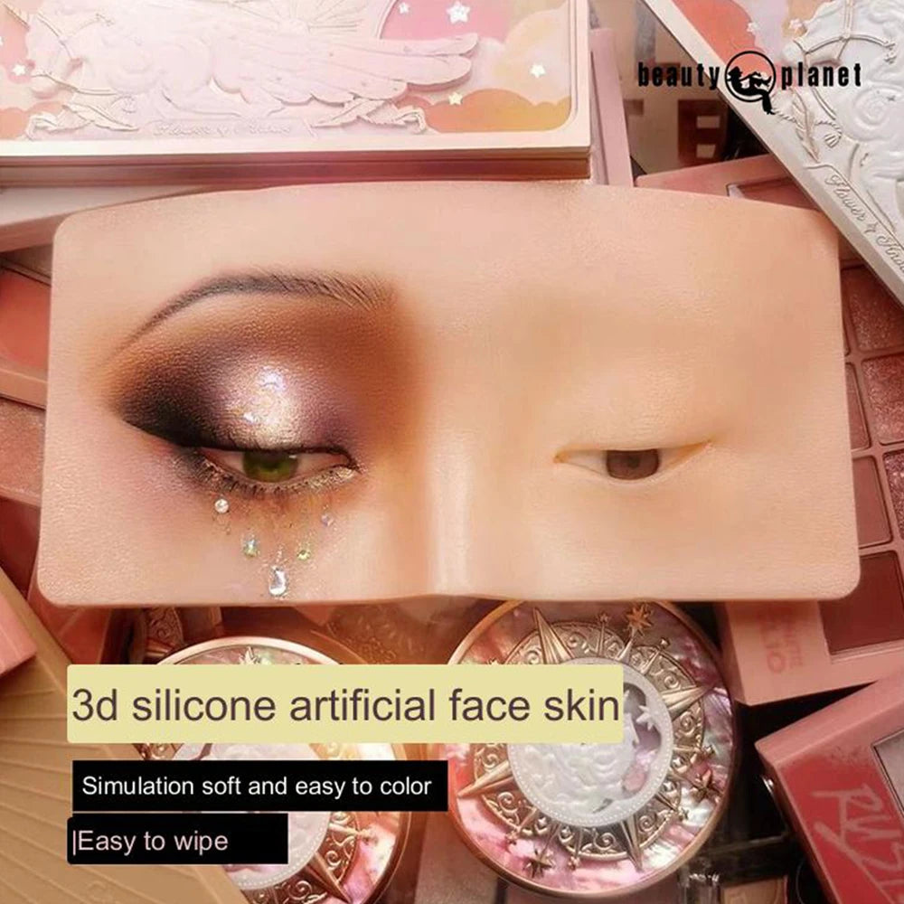 Beauty Planet 5d Eye Mannequin Pad Silicone Practice Eye Permanent Make up Skin Eyebrow Eye Makeup Face Practice with Box