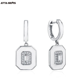 Fine Jewelry Moissanite Gemstones Round Brilliant Cut Moissanite VVS Earrings Ring 925 Sterling Silver High Quality Gift