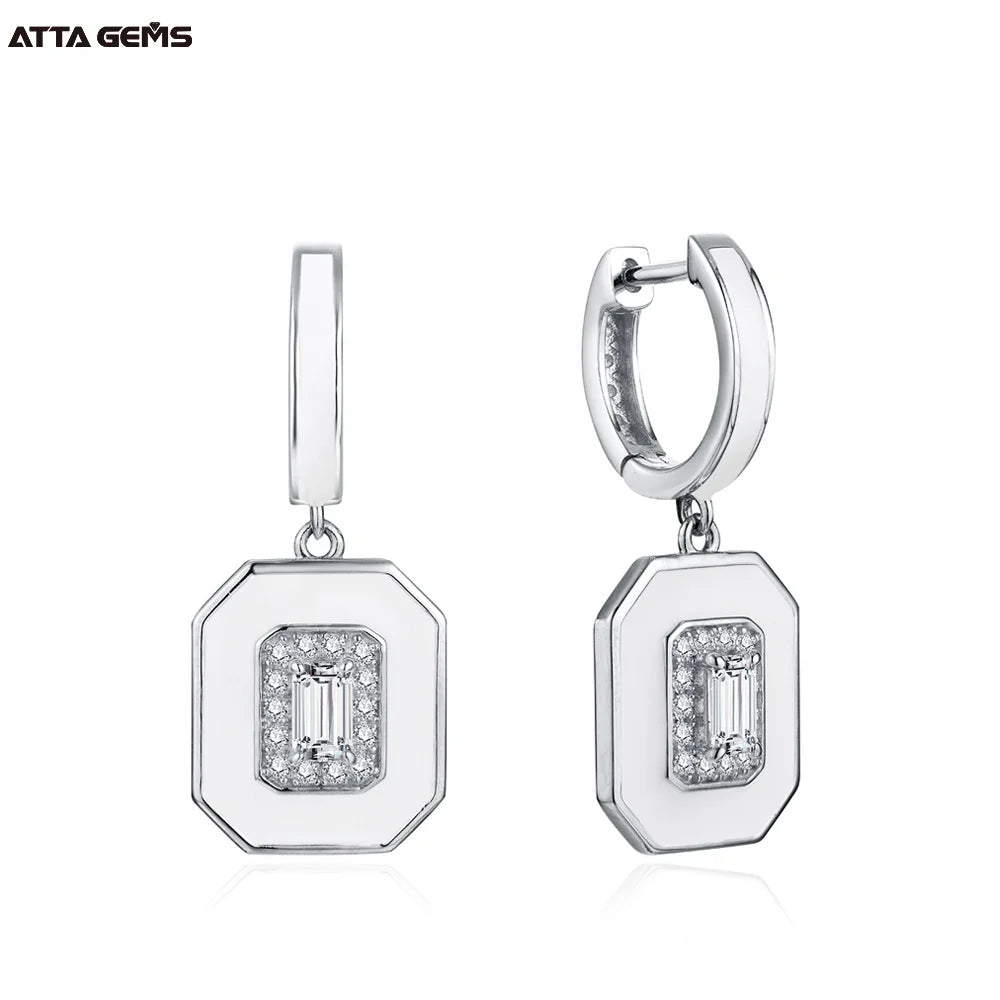 Fine Jewelry Moissanite Gemstones Round Brilliant Cut Moissanite VVS Earrings Ring 925 Sterling Silver High Quality Gift