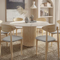 Cost-effective Solid Wood Chair Roman Columns Round Japanese Style Rock Small House Dining Furniture Dining Table