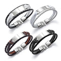 Zhongzhe Multi-layer Woven Men's Custom Bracelet Wholesale Stainless Steel Smooth Laser Lettered Hip Hop Bracelet Jewelry