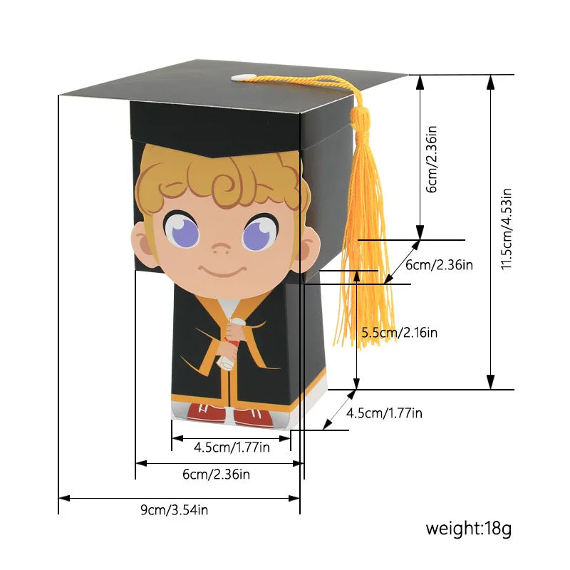 CSMD Chinese Manufacturers Wholesale Paper Cardboard Bachelor Hat Students Graduation Paper Box for Doctor