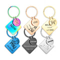 Customization Double Pendant Stainless SteelKeychain Personalized Laser Engraving Logo Pattern Text Souvenir Event Small Gift