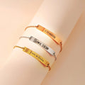 Personalized Jewelry Mirrored Polished Bracelet Adjustable Bracelets 6mm Bar Curved Long Bar Custom Name Bracelet for Gift