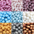 New 12/15/19MM Vibrant Colors Metallic Texture Silicone Beads