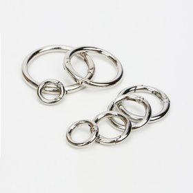 O Rings Snap Clip Hooks Zinc Alloy Electroplated Metal Split Rings Small Clamp Keyring Buckle Silver/Black/Gold for Bag Purse