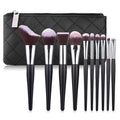 Best Seller Sex Black Makeup Brush 10 Pcs With Holder Organizer