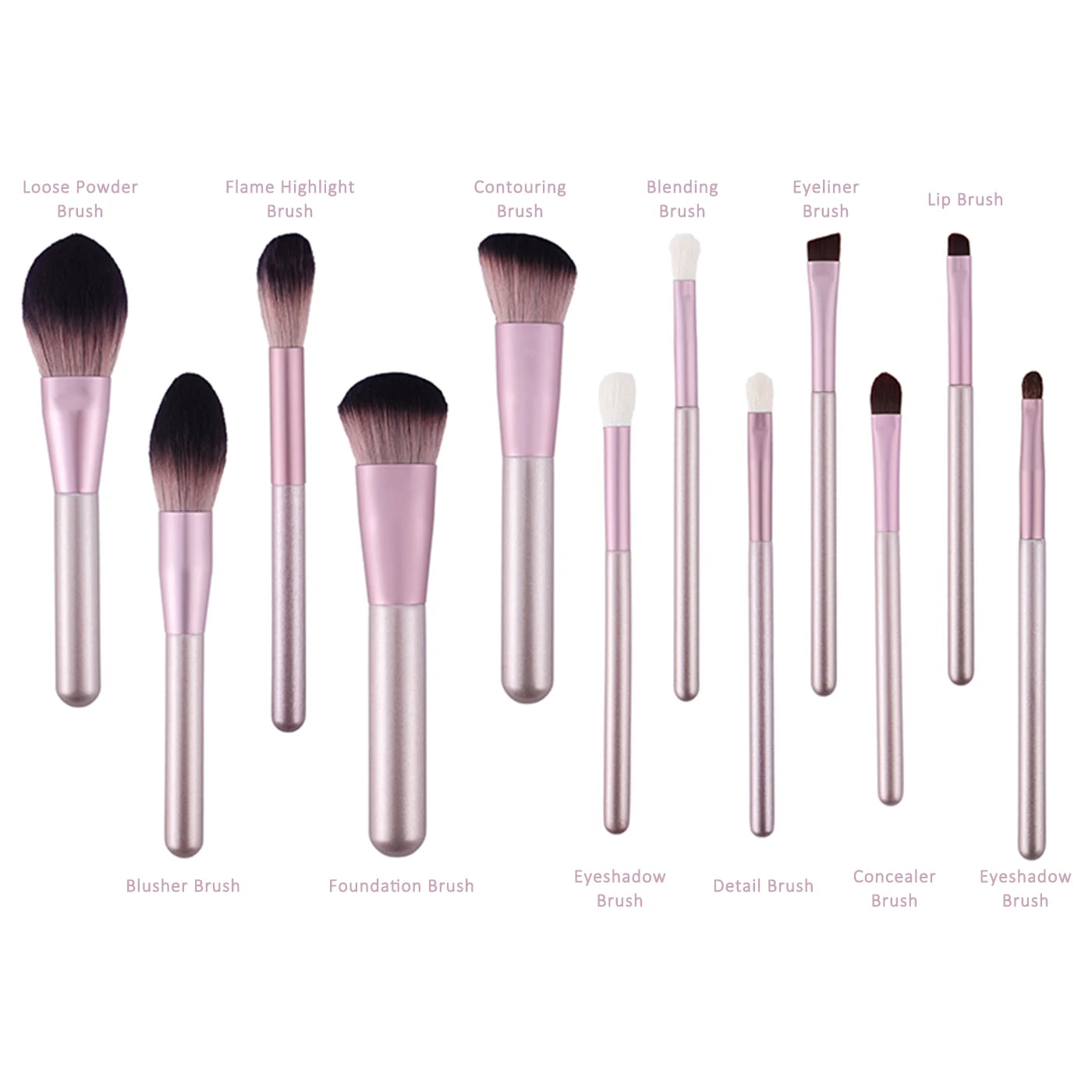 High Quality 12 PCS Rose Custom LOGO Private Label Make up Brush Set Wooden Eco Best Sale Professional Makeup Brushes Set