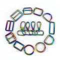 Meetee Multi Styles Colorful Ring Hooks Hardware for Handbag D Square Ring Slider Clasp Accessories Bag Swivel Snap Buckles