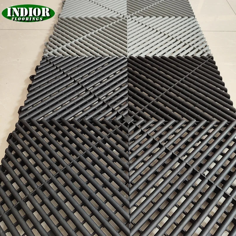 High Quality Interlocking Garage Flooring Tiles Modern Anti-Slip Design Indoor Workshops Car Washes Durable PP Vinyl
