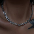 2025 Dazan New 18k Silver Plated Tarnish Free Stainless Steel Gradient Three Layer Braided  Blade Necklace Handmade Jewelry
