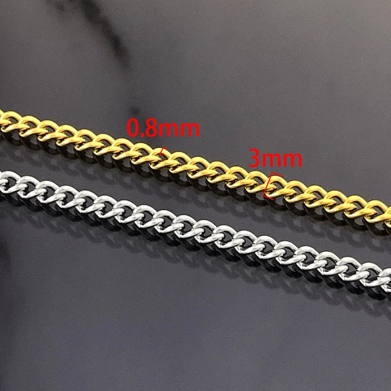 Stainless Steel Vacuum Gold Side Chain Accessory DIY Necklace bracelet Fashion simple base matching chain off the shelf