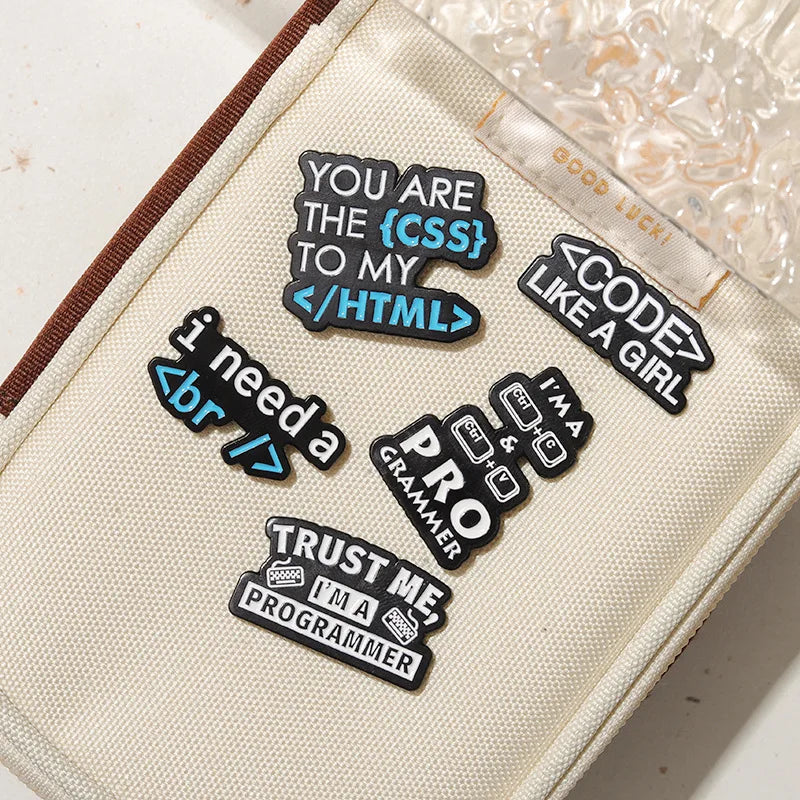 Code Like a Girl Programmer Code Letter Metal Brooch Computer IT Programming Bag Souvenir Alphabet Soft Enamel Lapel Pin