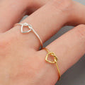 Fashion 14k Gold Filled Wire Stacking Ring Tiny Heart Minimalist Jewelry Ring for Women