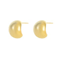 Fashion 925 Sterling Silver Stud Earrings Round Plain Water Drop Chunky Chic Punk 18K Gold Plated Earrings Studs for Women