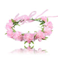 Adjustable Floral Headbands with Elastic Ribbon Flowers Crown Garland Women Girls Children Headpiece for Party Wedding Beach