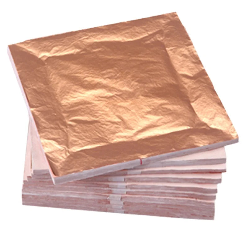 14*14cm Imitation Gold-Plated Copper Leaf Sheet Metal Antique Offset Retro Furniture Vintage Interior Factory Direct Wholesale